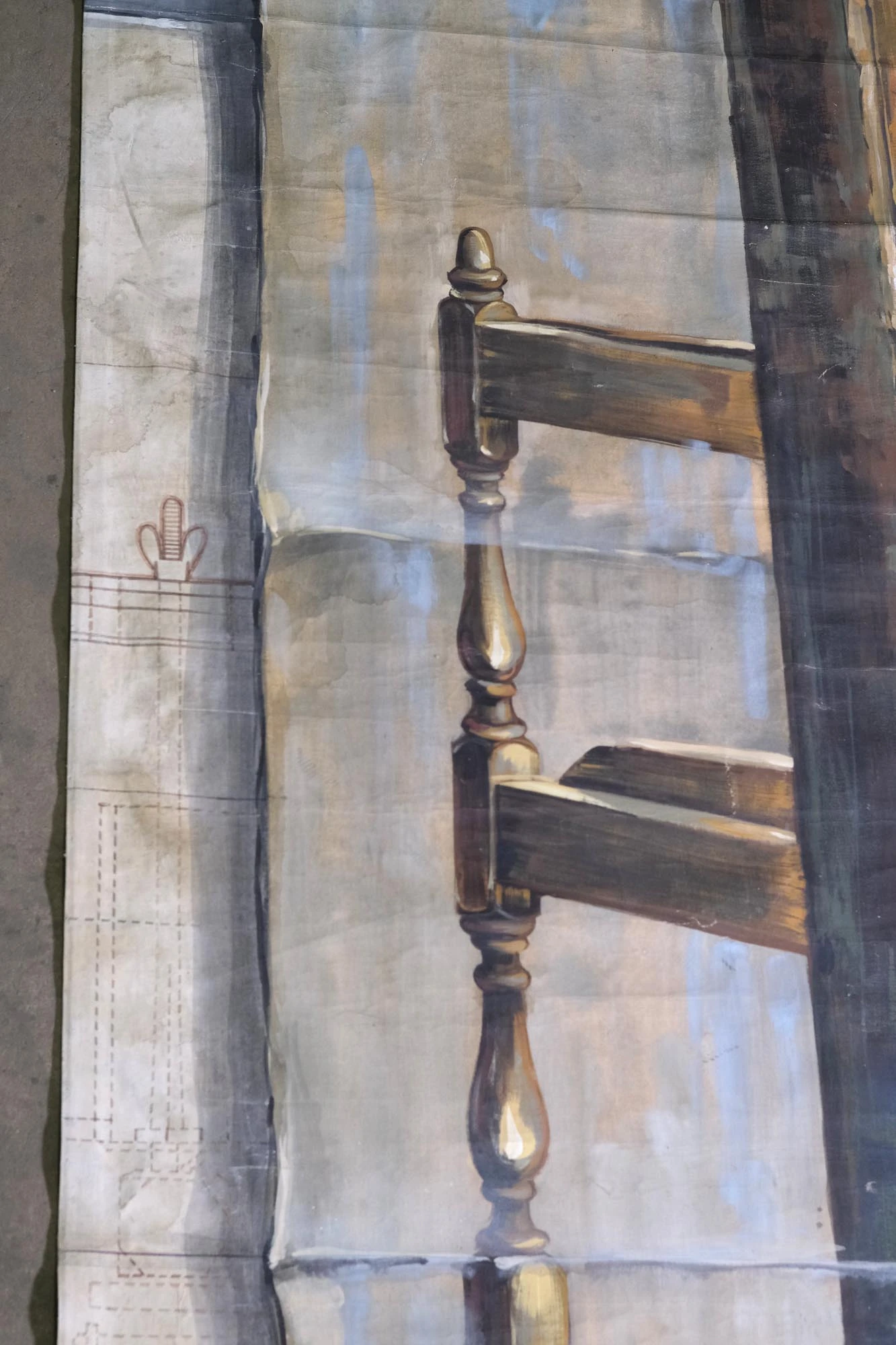 Unfinished Canvas Printing Press Oil Painting 29 Ft. X 8 Ft. 6 Unfinished Canvas Printing Press Oil Painting 29 Ft. X 8 Ft. - Image 4