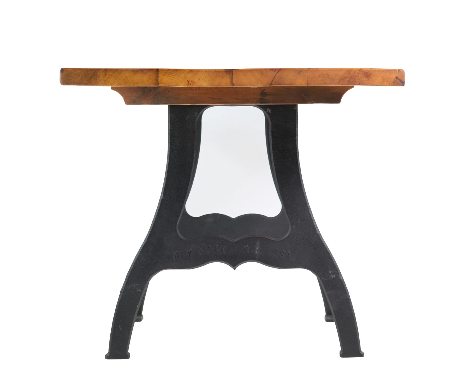 Handmade 4 Ft. Natural Pine Cast Iron New York Dining Table 10 Handmade 4 Ft. Natural Pine Cast Iron New York Dining Table - Image 8