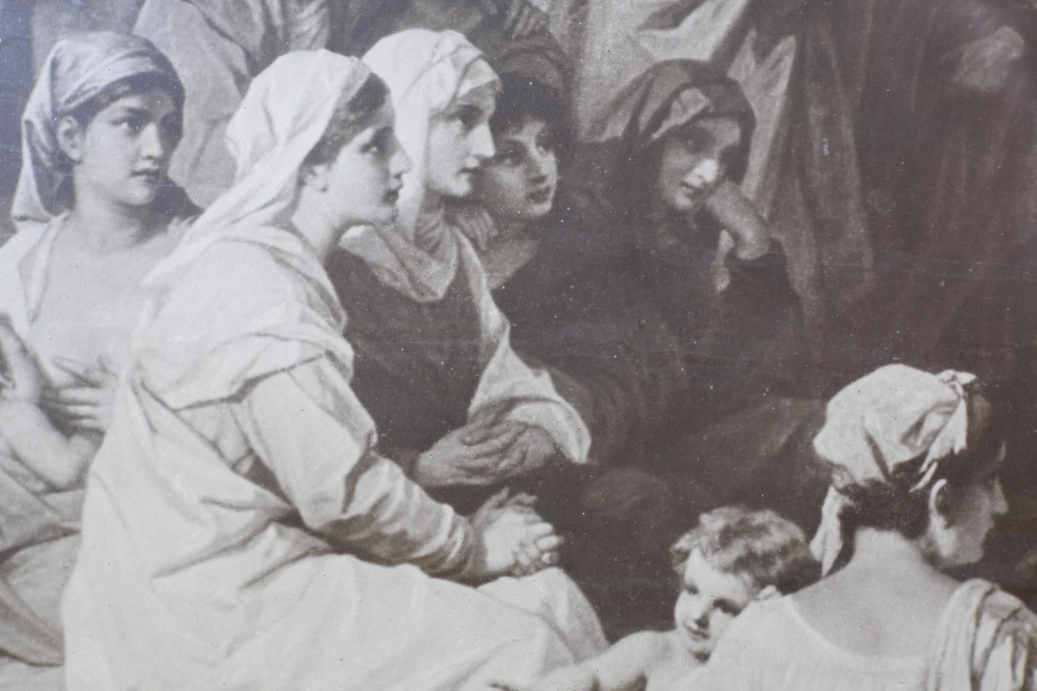 Vintage Sepia Art Print Of Christ & His Followers In A Black Wood Frame 7 Vintage Sepia Art Print Of Christ & His Followers In A Black Wood Frame - Image 5