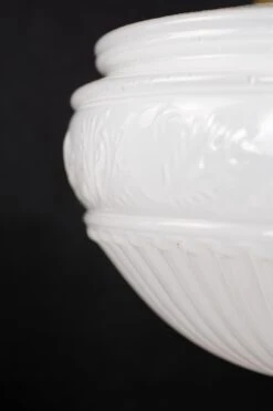 1910s Opaline Fluted Cast Glass & Brass Chain Pendant Light 11 1910s Opaline Fluted Cast Glass & Brass Chain Pendant Light -OGT Sale Store q274481 04