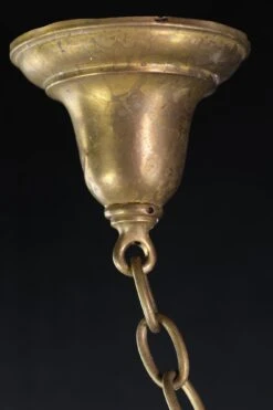 1910s Opaline Fluted Cast Glass & Brass Chain Pendant Light 13 1910s Opaline Fluted Cast Glass & Brass Chain Pendant Light -OGT Sale Store q274481 06