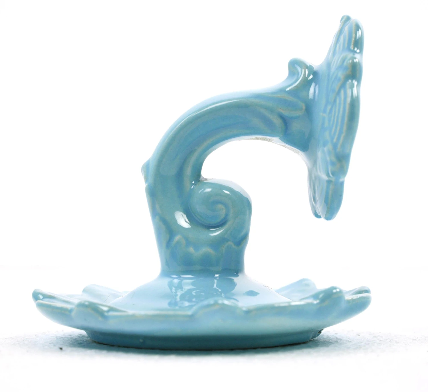 Vintage Blue Italian Ceramic Single Arm Wall Sconce 8 Vintage Blue Italian Ceramic Single Arm Wall Sconce - Image 6