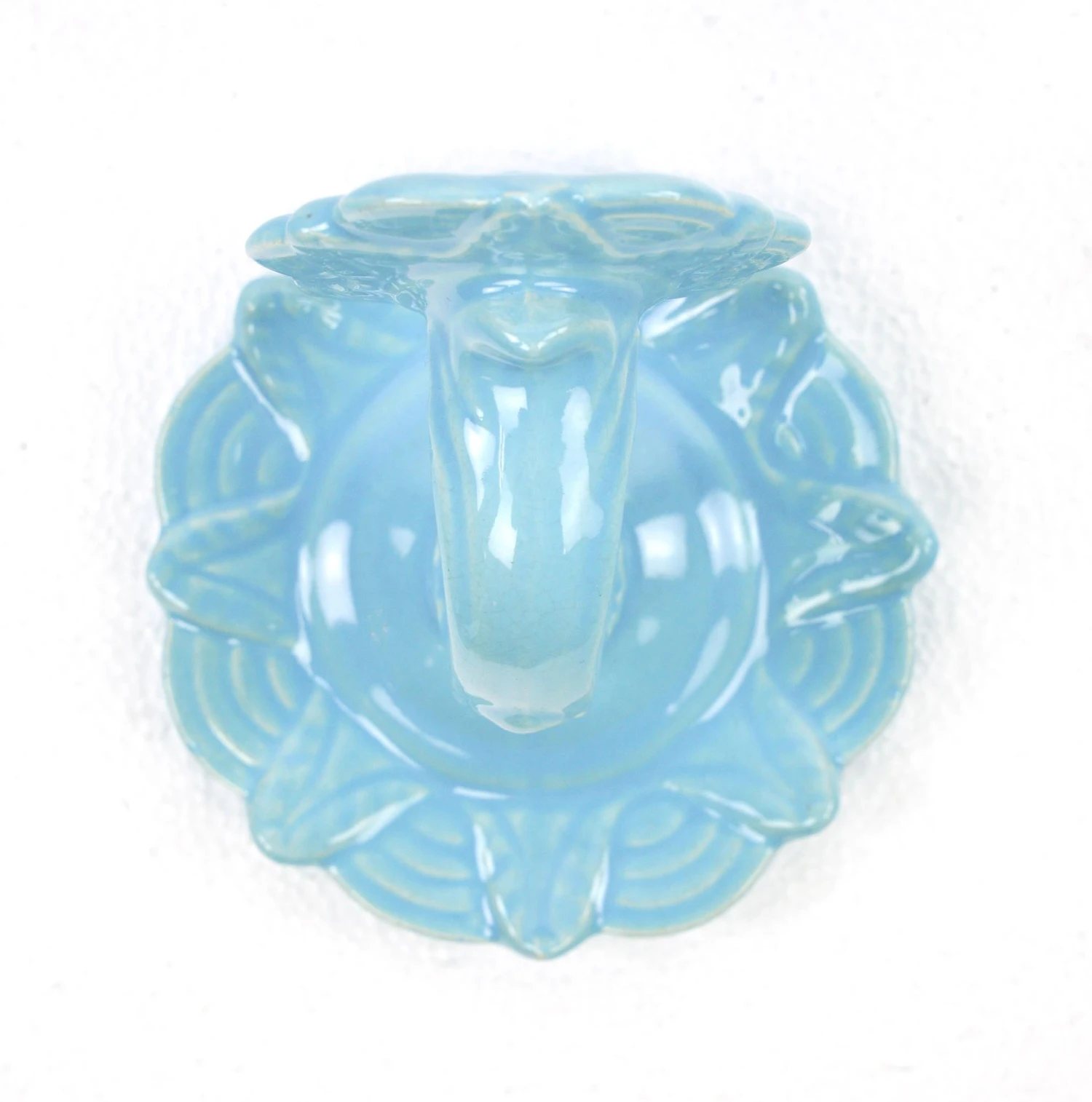 Vintage Blue Italian Ceramic Single Arm Wall Sconce 11 Vintage Blue Italian Ceramic Single Arm Wall Sconce - Image 9