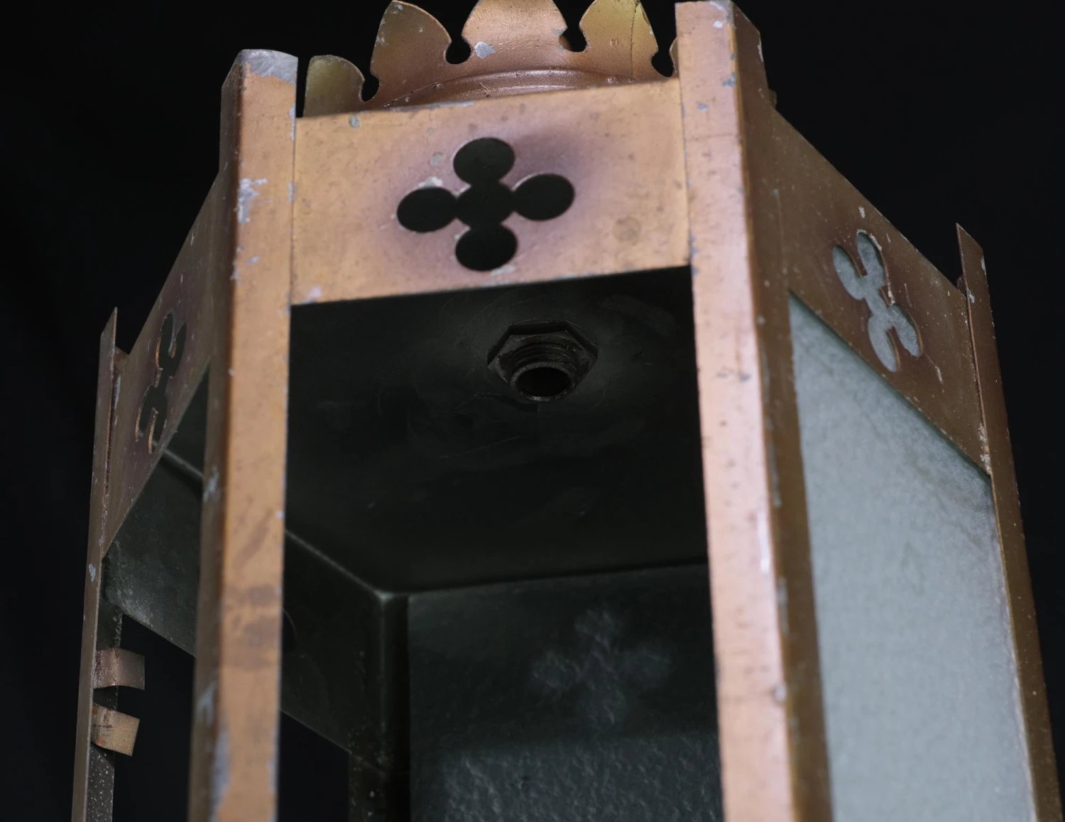 Pair Of 1950s Brass Patina Gothic Pendant Lights 13 Pair Of 1950s Brass Patina Gothic Pendant Lights - Image 11