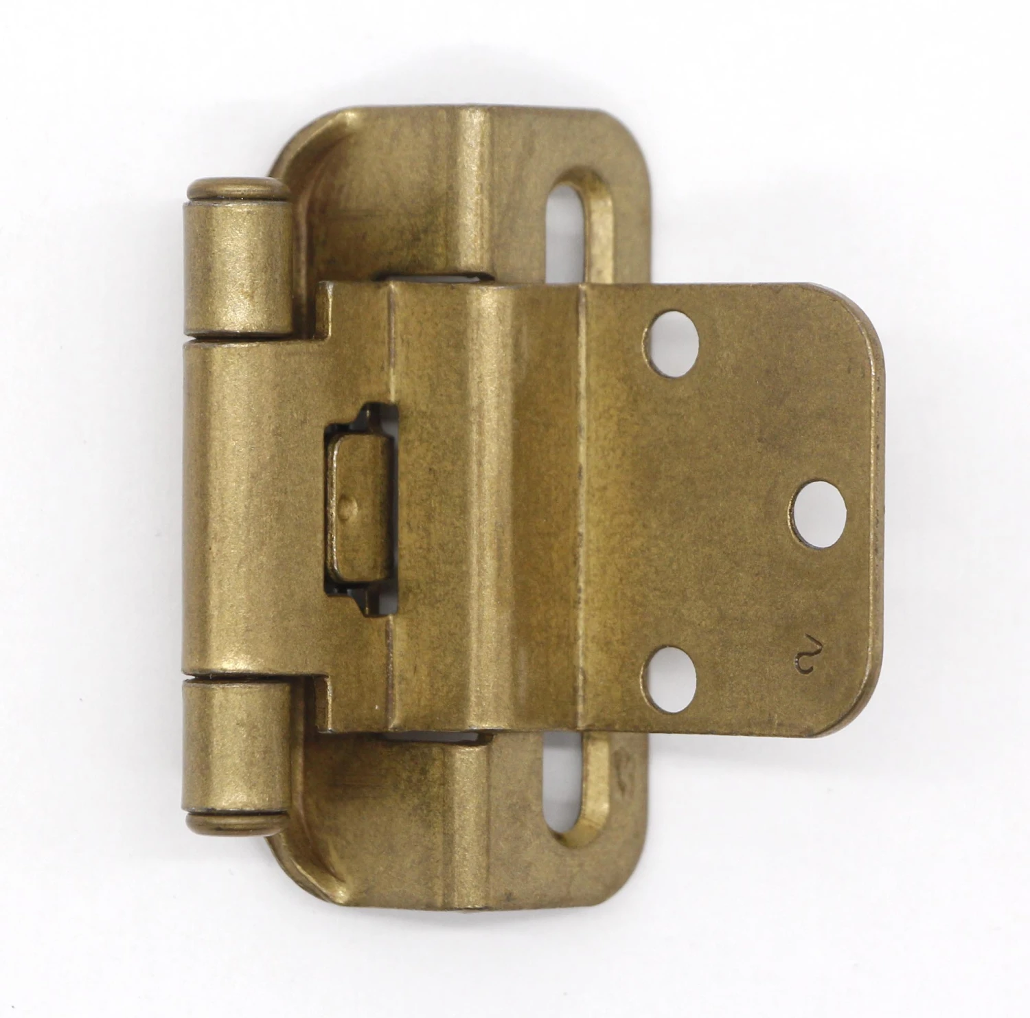 Vintage Steel Brass Plated Partial Wrap Cabinet Hinge 7 Vintage Steel Brass Plated Partial Wrap Cabinet Hinge - Image 5