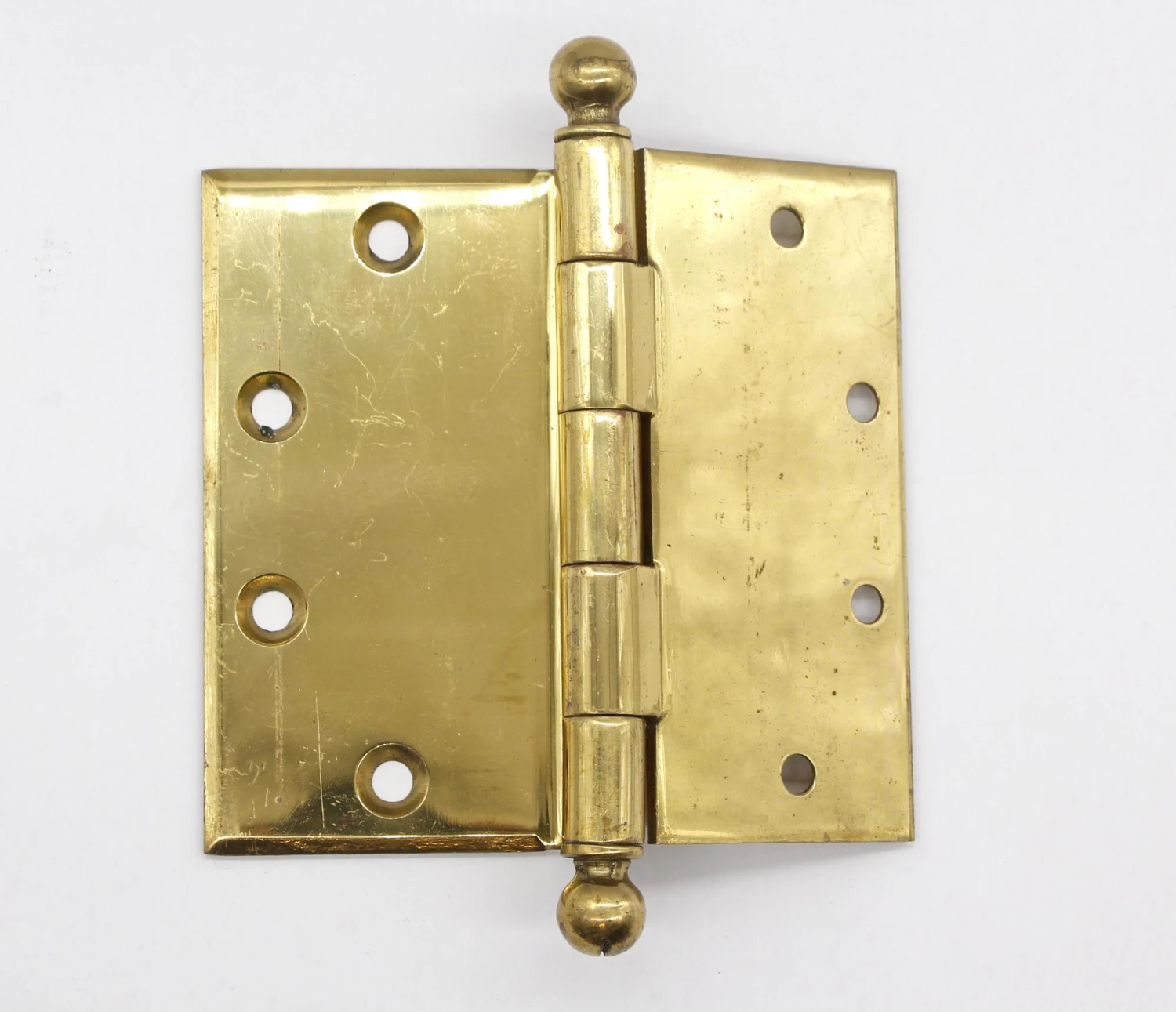 Vintage Polished Brass Lawrence 5.5 X 5 Offset Door Hinges 6 Vintage Polished Brass Lawrence 5.5 X 5 Offset Door Hinges - Image 4