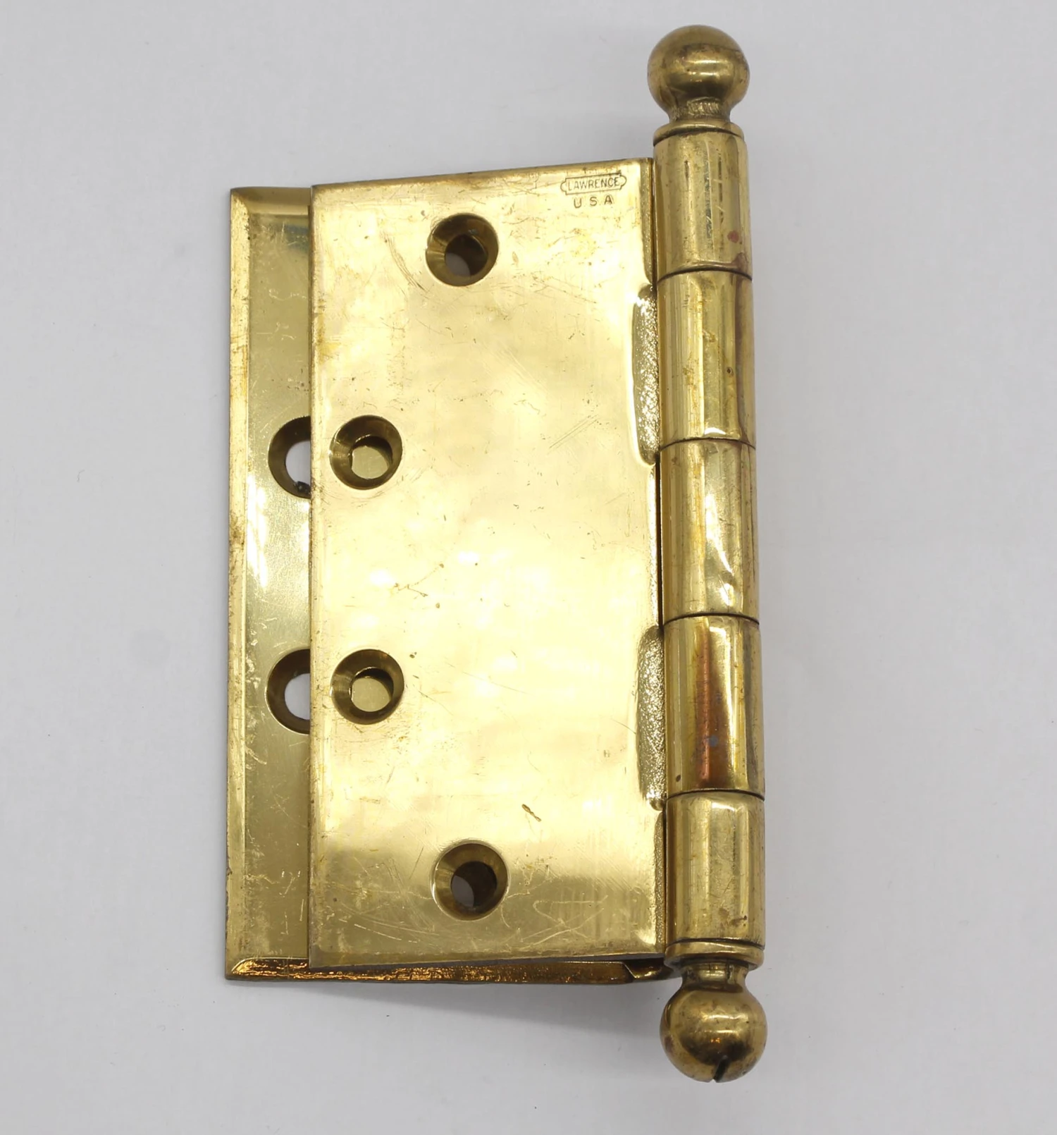 Vintage Polished Brass Lawrence 5.5 X 5 Offset Door Hinges 7 Vintage Polished Brass Lawrence 5.5 X 5 Offset Door Hinges - Image 5