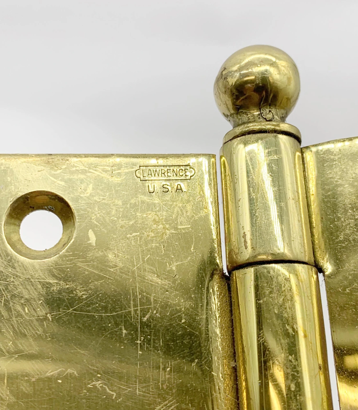 Vintage Polished Brass Lawrence 5.5 X 5 Offset Door Hinges 9 Vintage Polished Brass Lawrence 5.5 X 5 Offset Door Hinges - Image 7