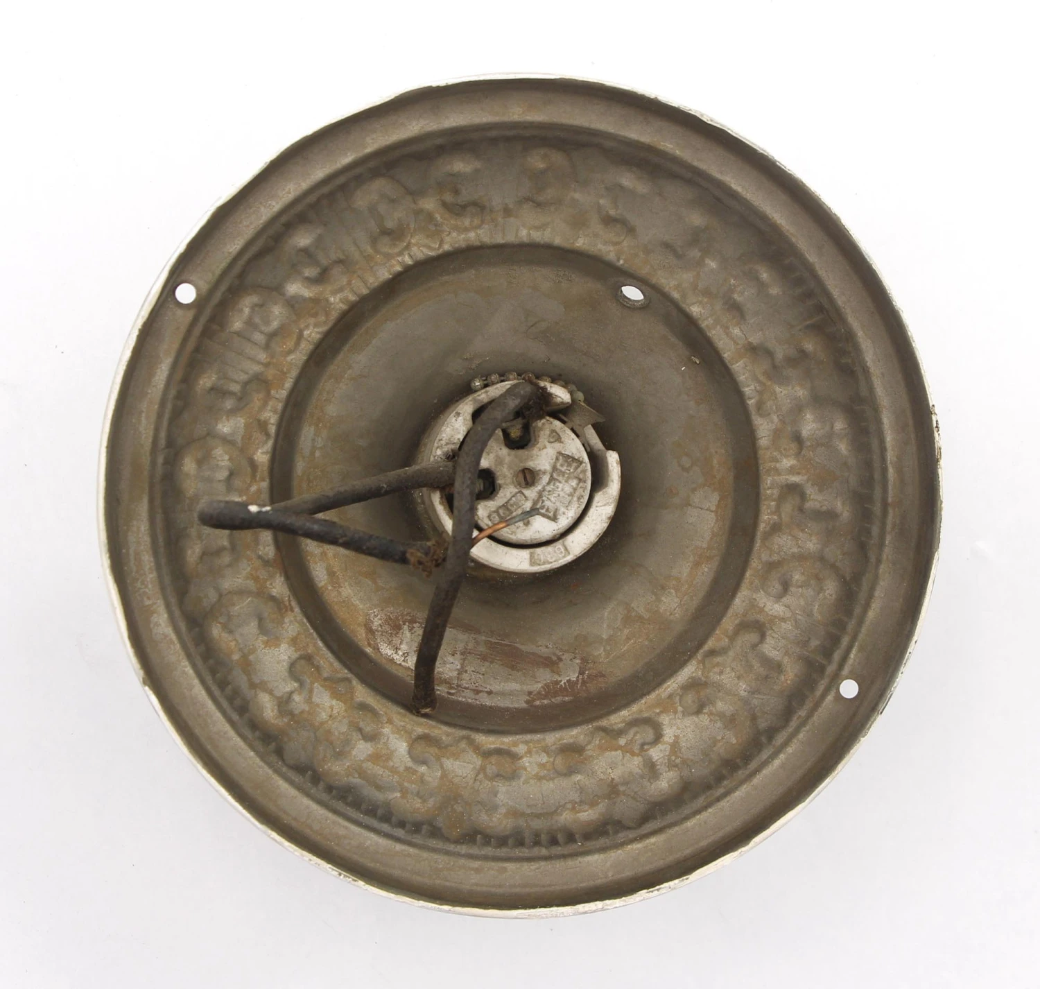 Hand Painted Beige & Green Steel Flush Mount Fixture 9 Hand Painted Beige & Green Steel Flush Mount Fixture - Image 7