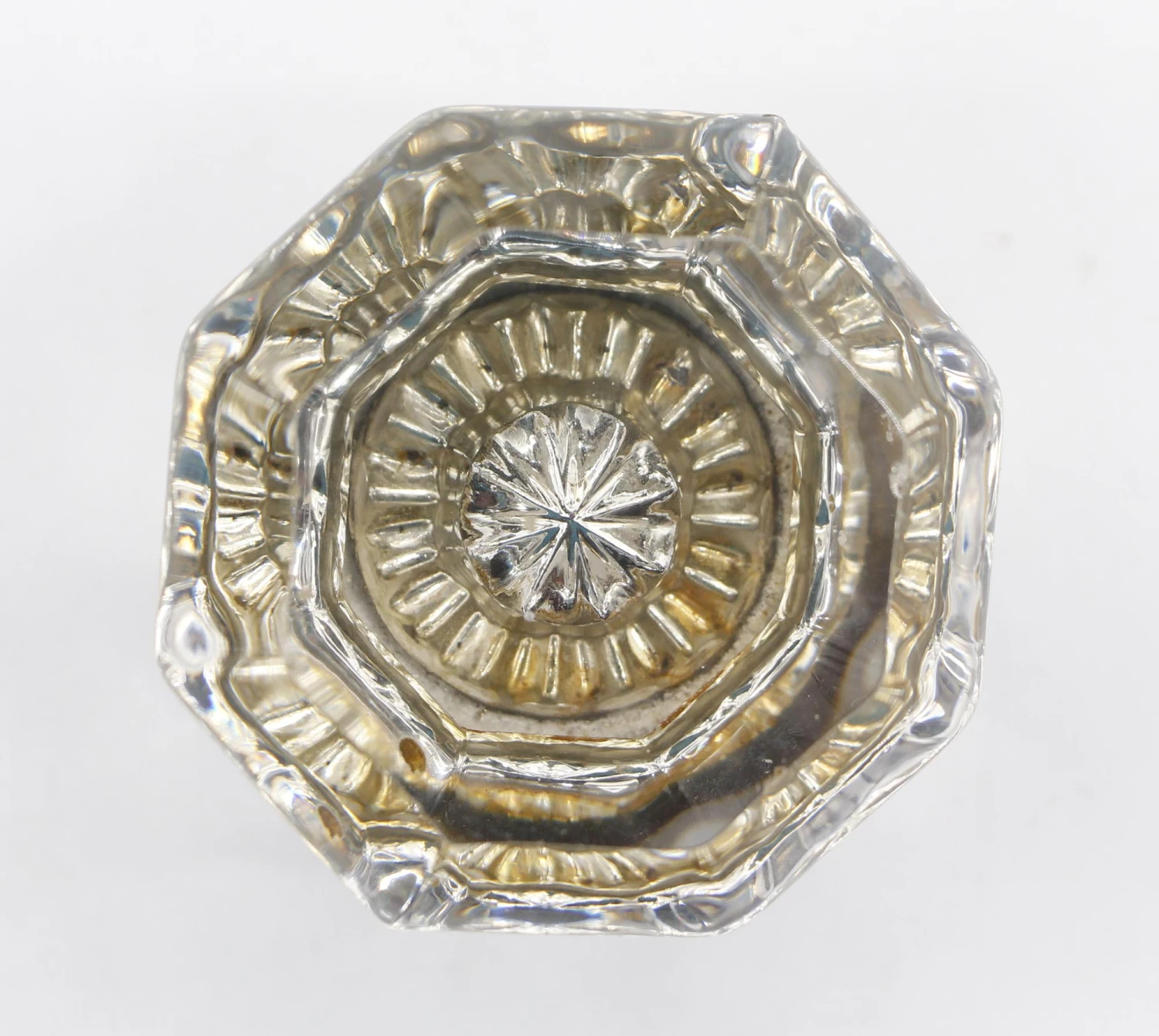 Single Antique Octagon Mercury Star Center Glass Door Knob 7 Single Antique Octagon Mercury Star Center Glass Door Knob - Image 5