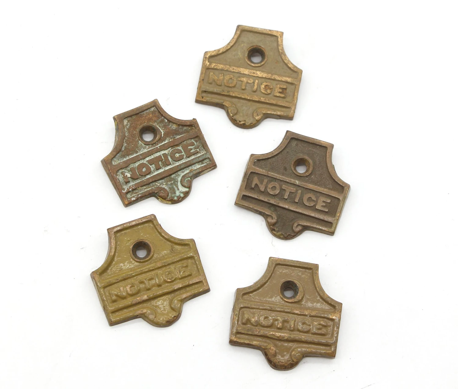 Antique Bronze Inscribed Notice Label Plate 6 Antique Bronze Inscribed Notice Label Plate - Image 4