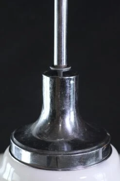 Mid Century 18 In. School House Conical Nickel Pole Pendant Light 11 Mid Century 18 In. School House Conical Nickel Pole Pendant Light -OGT Sale Store q275319 04