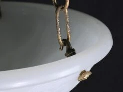 Cast Milk Glass Quatrefoil Design Dish Pendant Light 13 Cast Milk Glass Quatrefoil Design Dish Pendant Light -OGT Sale Store q275328 05