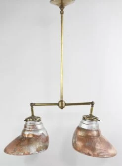 Double Copper Plated 1910s Mercury Glass Pendant Light 21 Double Copper Plated 1910s Mercury Glass Pendant Light -OGT Sale Store q275781 04