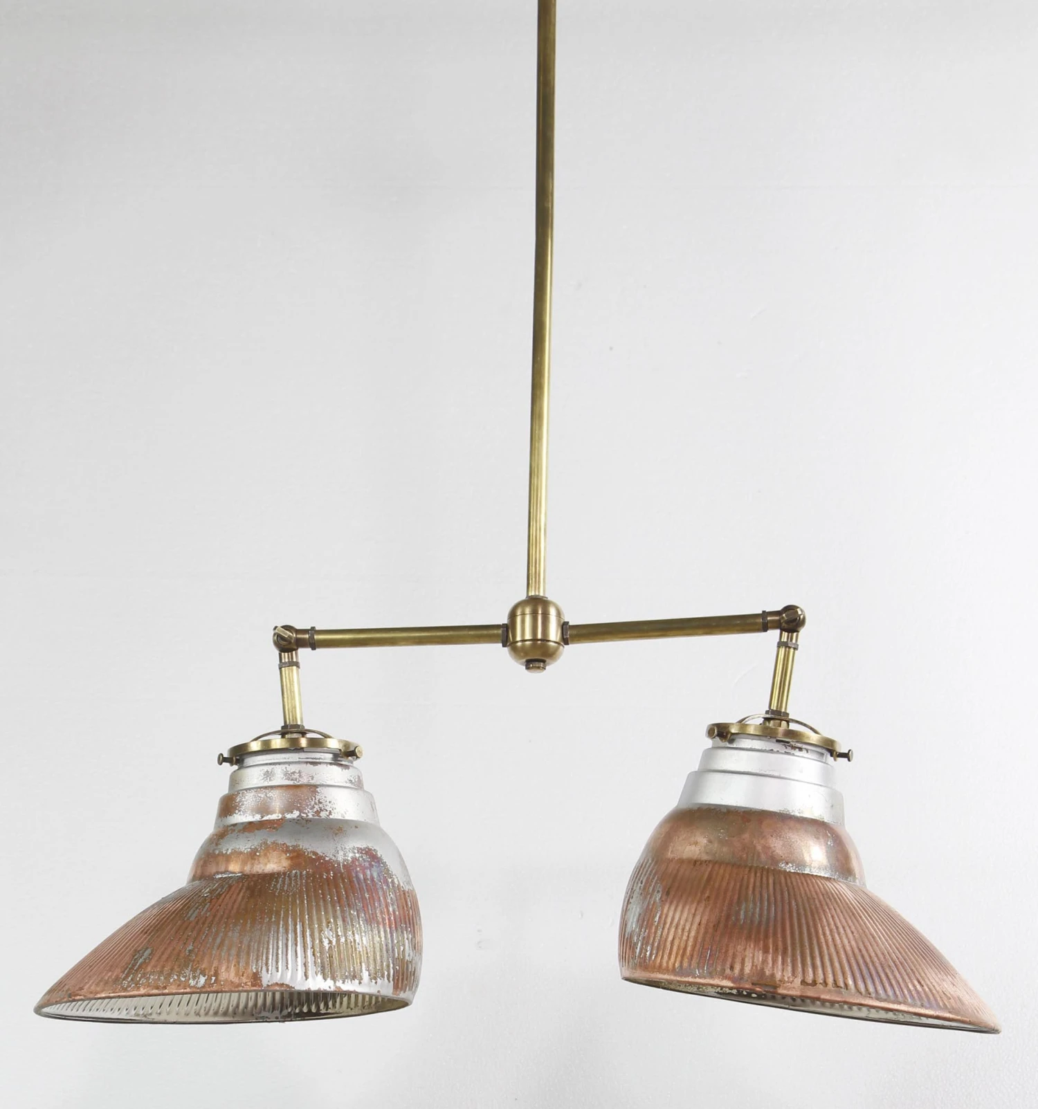 Double Copper Plated 1910s Mercury Glass Pendant Light 7 Double Copper Plated 1910s Mercury Glass Pendant Light - Image 5
