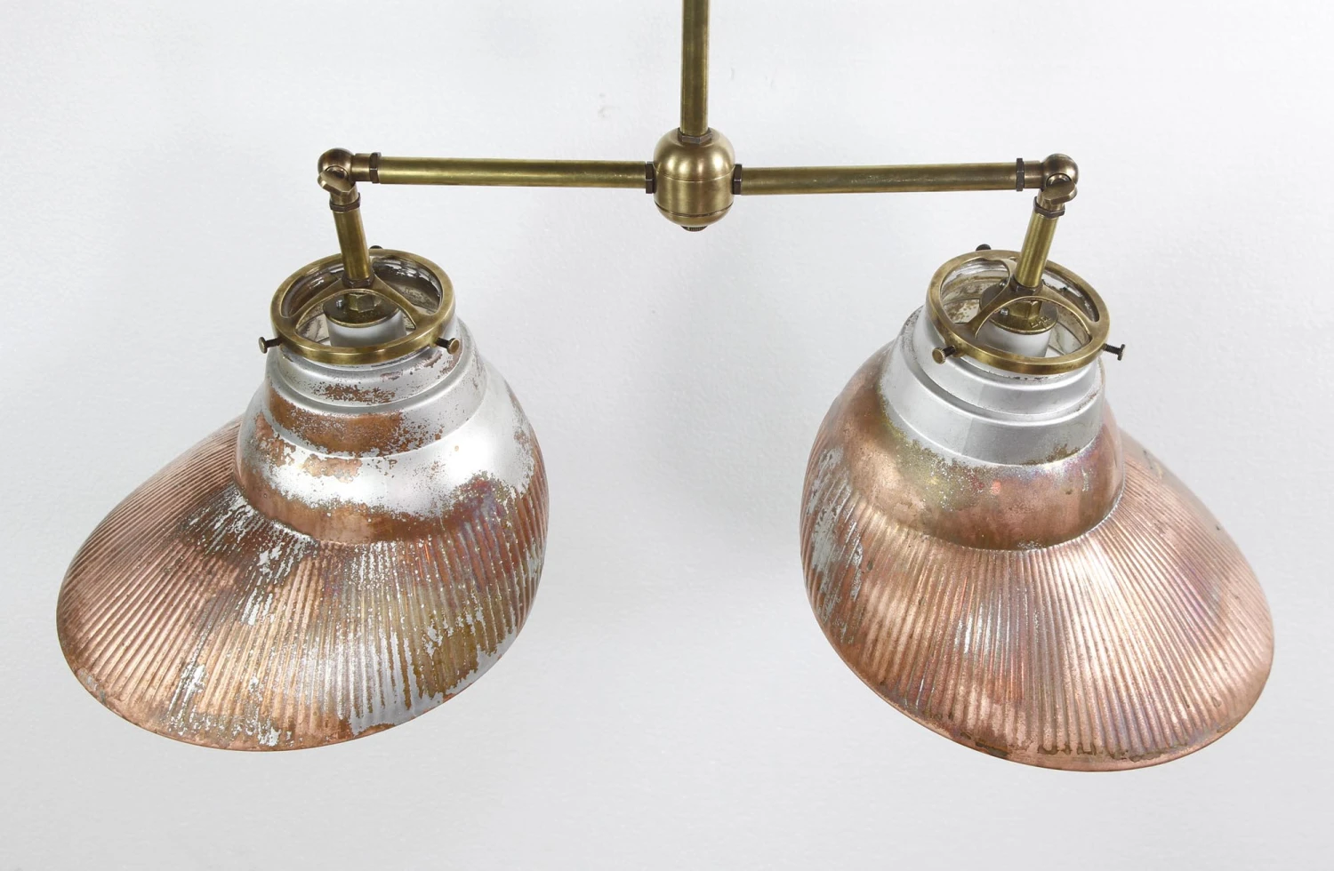 Double Copper Plated 1910s Mercury Glass Pendant Light 9 Double Copper Plated 1910s Mercury Glass Pendant Light - Image 7