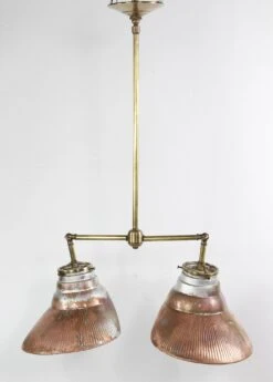 Double Copper Plated 1910s Mercury Glass Pendant Light 29 Double Copper Plated 1910s Mercury Glass Pendant Light -OGT Sale Store q275781 12