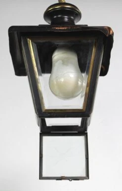 Black Brass Hanging Lantern With Beveled & Etched Glass -OGT Sale Store q275787 08