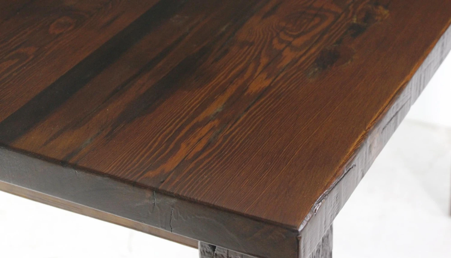 Handmade 4 Ft. Provincial Stain Heart Pine Dining Table 9 Handmade 4 Ft. Provincial Stain Heart Pine Dining Table - Image 7