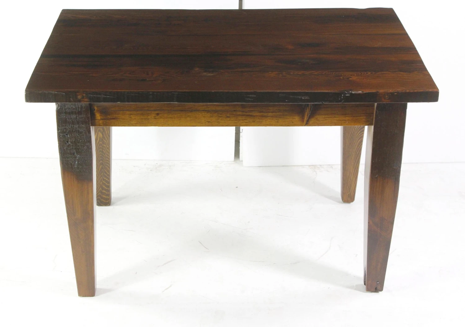 Handmade 4 Ft. Provincial Stain Heart Pine Dining Table 10 Handmade 4 Ft. Provincial Stain Heart Pine Dining Table - Image 8