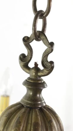 Antique Brass 6 Arm Fluted Georgian Chandelier -OGT Sale Store q275864 07