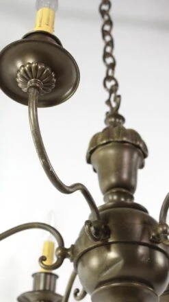 Antique Brass 6 Arm Fluted Georgian Chandelier -OGT Sale Store q275864 11