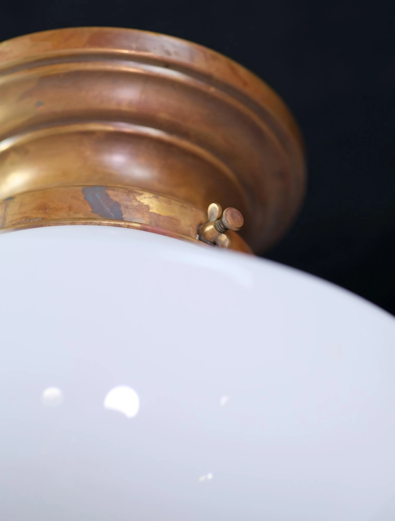 Pair Of Large Antique Milk Glass Mushroom Flush Mount Lights 9 Pair Of Large Antique Milk Glass Mushroom Flush Mount Lights - Image 7