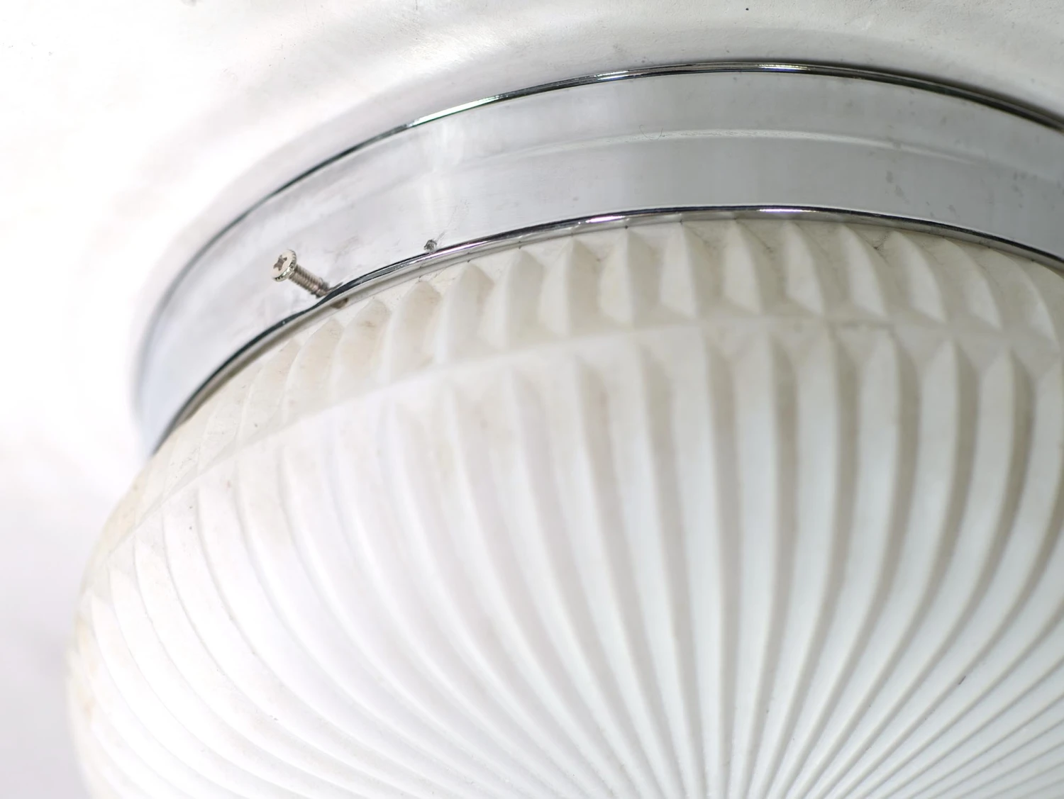 Mid Century White Matte Ribbed Glass Flush Mount Kitchen Lights 8 Mid Century White Matte Ribbed Glass Flush Mount Kitchen Lights - Image 6