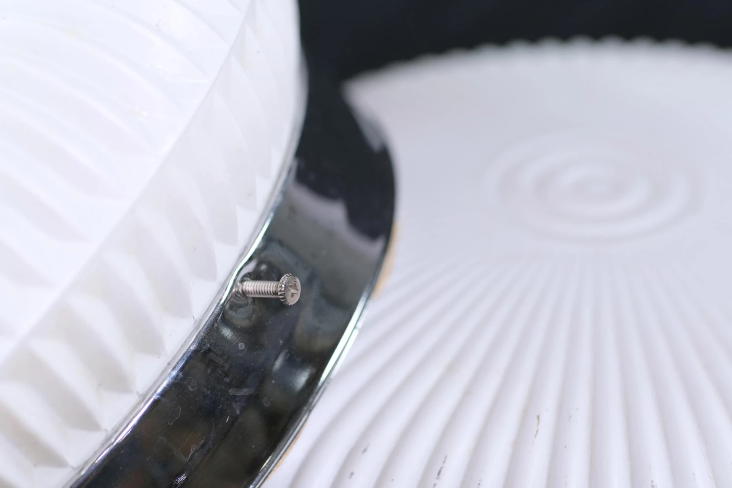 Mid Century White Matte Ribbed Glass Flush Mount Kitchen Lights 9 Mid Century White Matte Ribbed Glass Flush Mount Kitchen Lights - Image 7