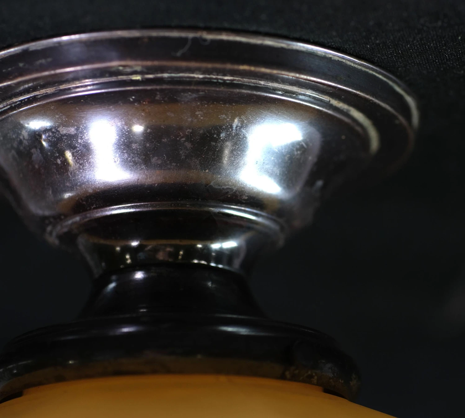 1940s Hand Painted Octagon Shaped Semi Flush Mount Light 6 1940s Hand Painted Octagon Shaped Semi Flush Mount Light - Image 4