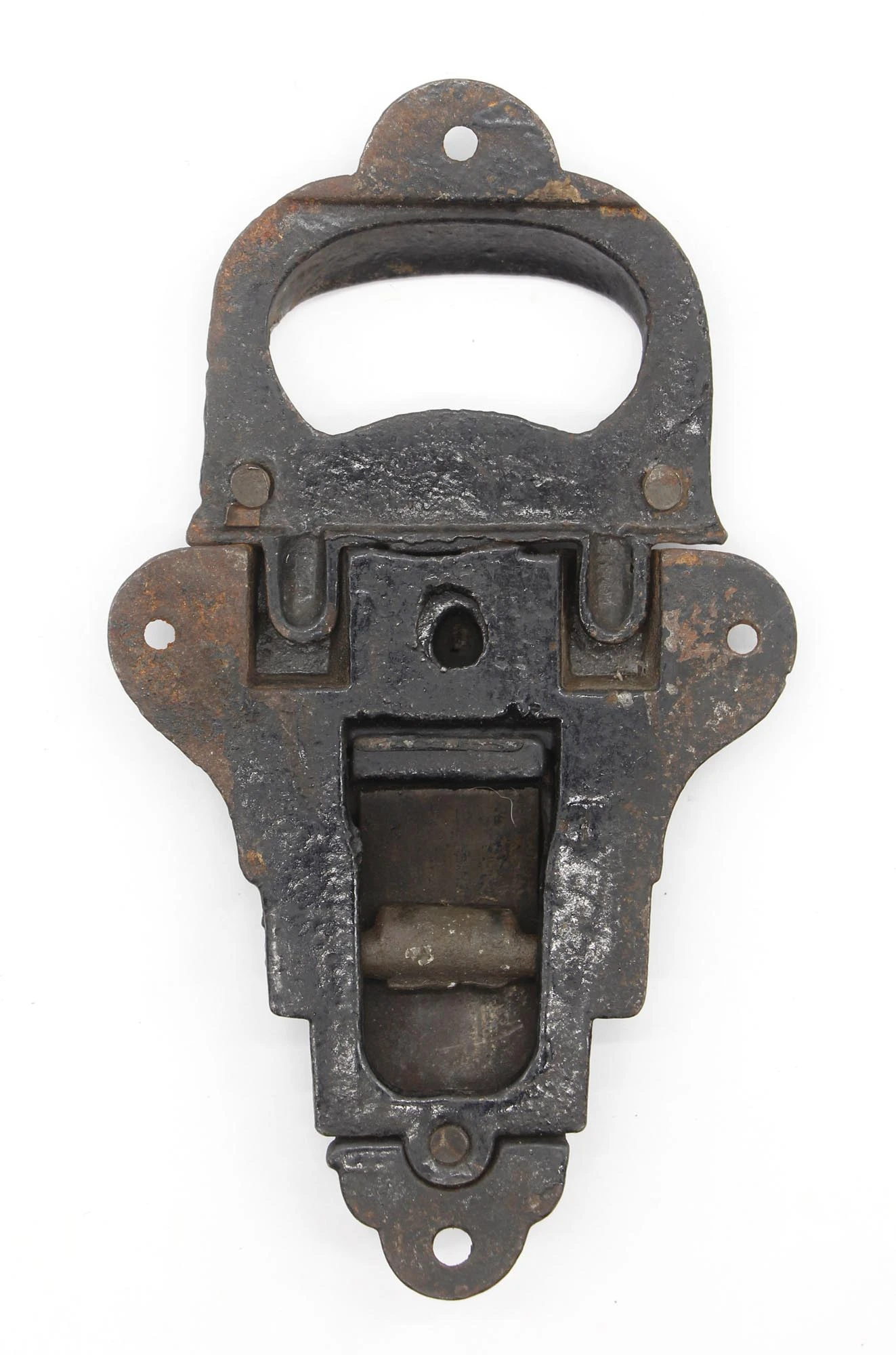 Antique 6.675 In. Black Cast Iron Trunk Latch 6 Antique 6.675 In. Black Cast Iron Trunk Latch - Image 4