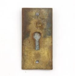 Antique Plain Brass Rectangle 2.75 In. Draft Keyhole Cover -OGT Sale Store q275931 04