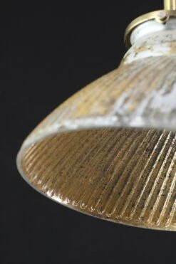 1910s X-Ray Glass Brass Pole Double Down Pendant Light -OGT Sale Store q275938 05