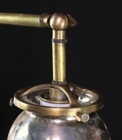 1910s X-Ray Glass Brass Pole Double Down Pendant Light -OGT Sale Store q275938 08