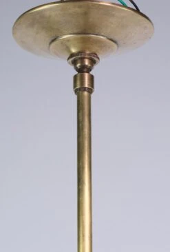 1910s X-Ray Glass Brass Pole Double Down Pendant Light -OGT Sale Store q275938 12