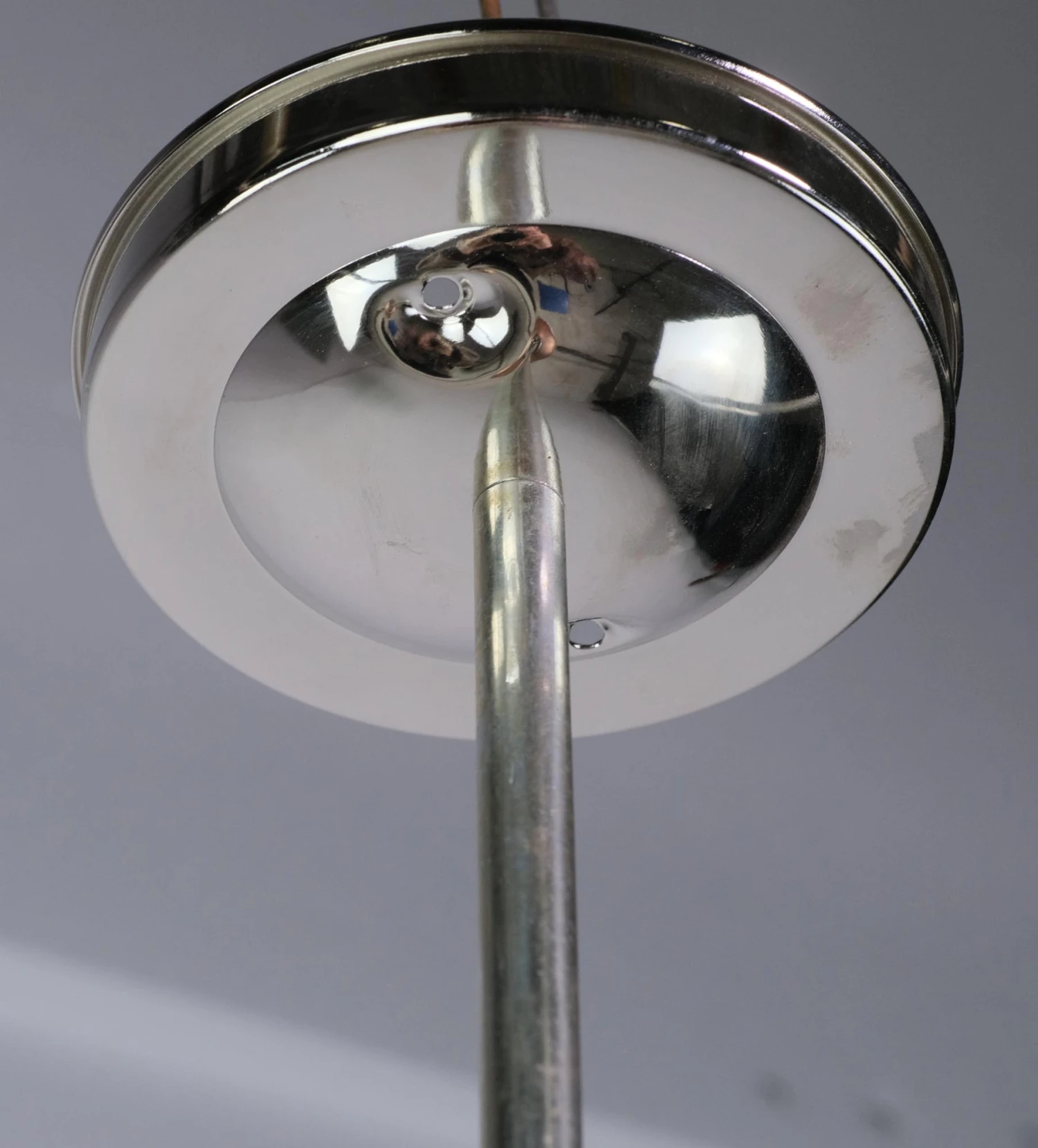 1910 Silver Reflector Glass With Copper Plated Shade Pendant Light 12 1910 Silver Reflector Glass With Copper Plated Shade Pendant Light - Image 10