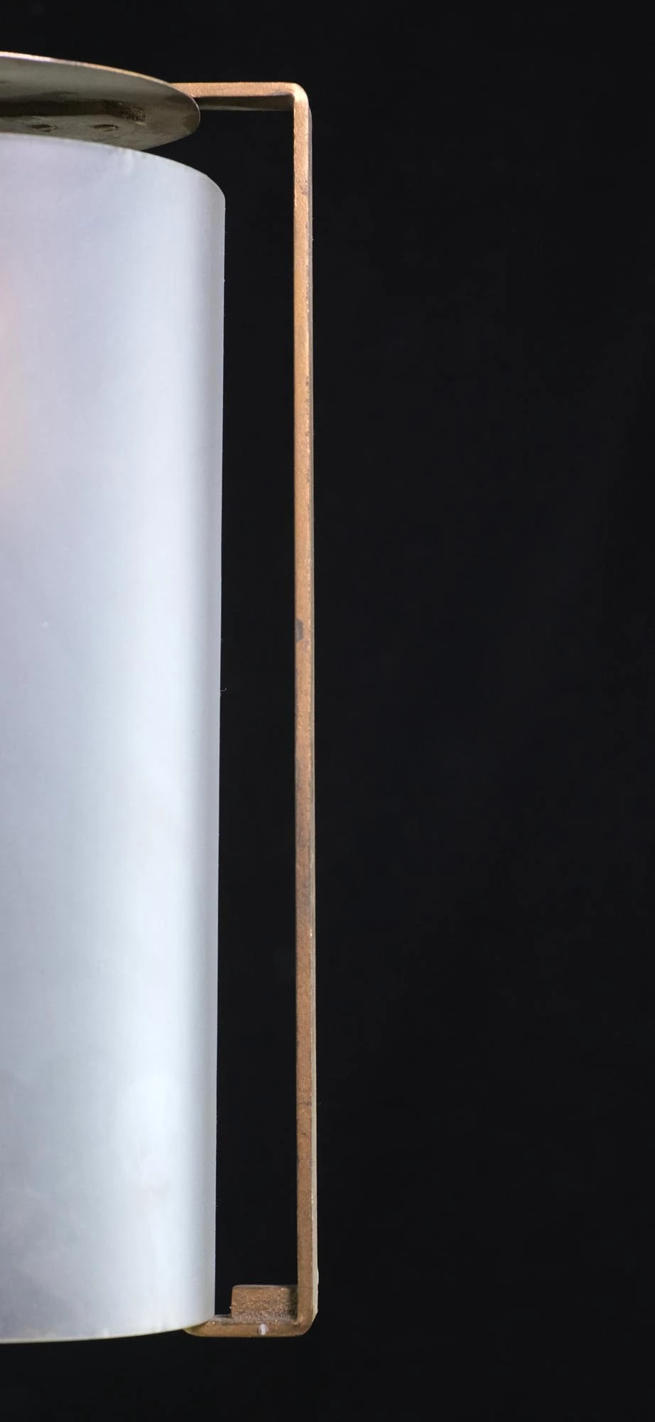 Vintage Star Motif Bronze Frosted Cylinder Glass Hanging Lantern 7 Vintage Star Motif Bronze Frosted Cylinder Glass Hanging Lantern - Image 5