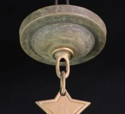 Petite Brass Star Motif & Floral Frosted Cylinder Glass Pendant Light -OGT Sale Store q275993a 04