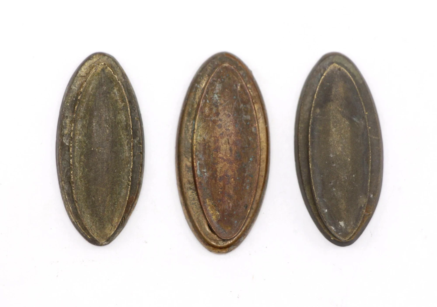 Antique 1.875 Oval Brass Draft Keyhole Cover 6 Antique 1.875 Oval Brass Draft Keyhole Cover - Image 4