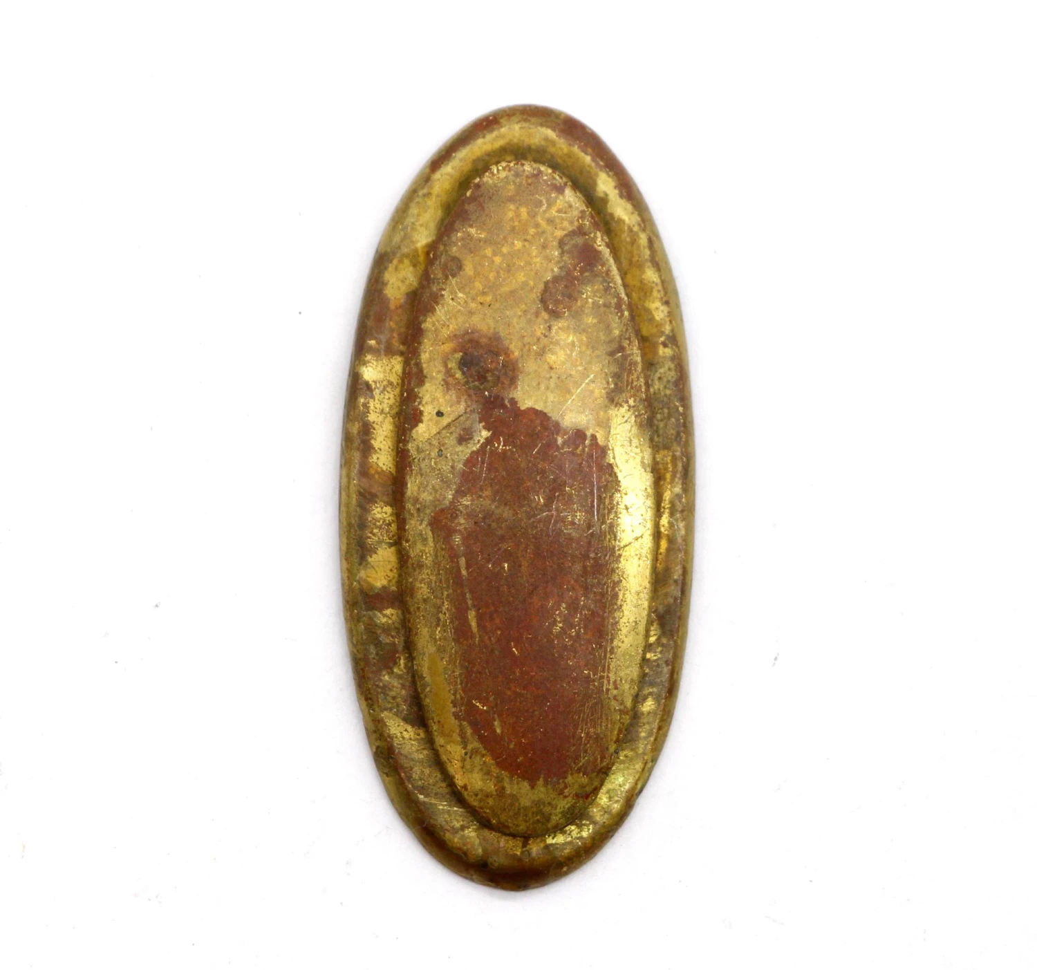 Antique Oval Brass 2 In. Draft Keyhole Cover 6 Antique Oval Brass 2 In. Draft Keyhole Cover - Image 4