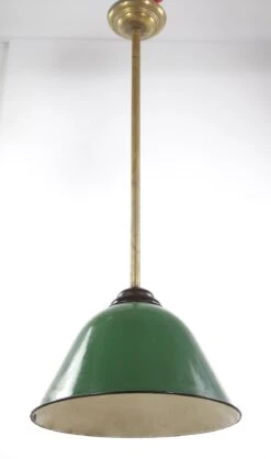 Antique Green Enameled Steel Brass Pole Pendant Light 15 Antique Green Enameled Steel Brass Pole Pendant Light -OGT Sale Store q276236 04