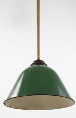 Antique Green Enameled Steel Brass Pole Pendant Light 16 Antique Green Enameled Steel Brass Pole Pendant Light -OGT Sale Store q276236 05
