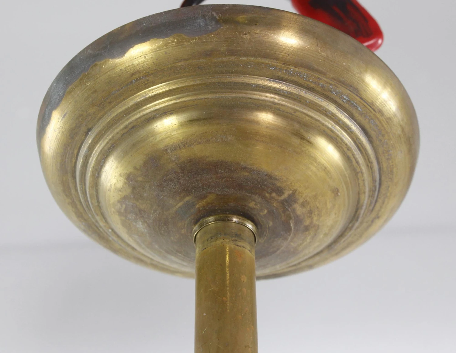 Antique Green Enameled Steel Brass Pole Pendant Light 10 Antique Green Enameled Steel Brass Pole Pendant Light - Image 8