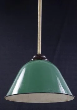 Antique Green Enameled Steel Brass Pole Pendant Light 21 Antique Green Enameled Steel Brass Pole Pendant Light -OGT Sale Store q276236 10