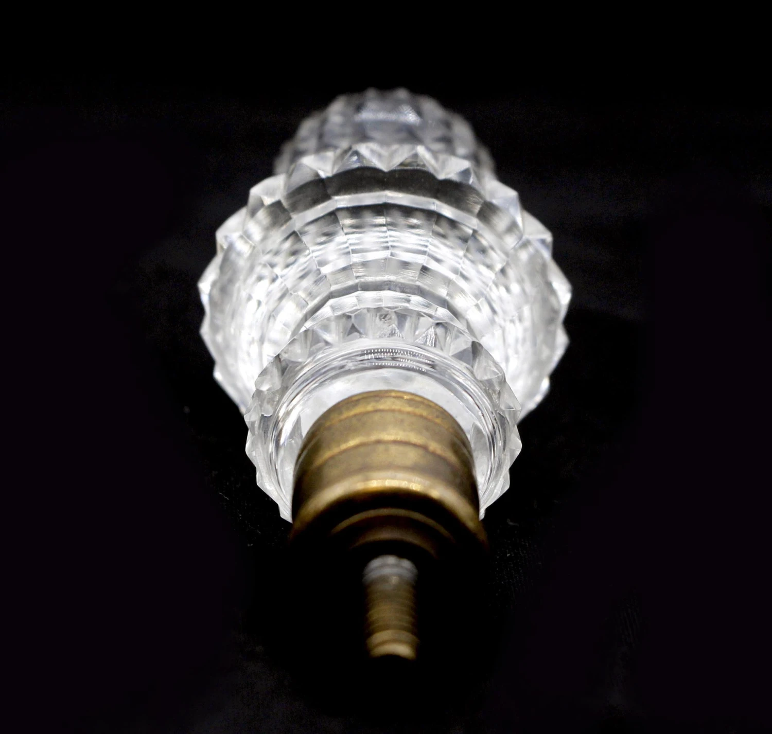 Vintage Faceted Glass 3 In. Cabinet Drawer Knob 6 Vintage Faceted Glass 3 In. Cabinet Drawer Knob - Image 4