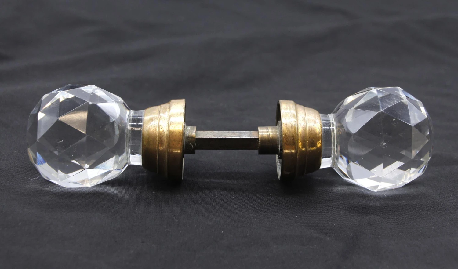 Antique Pair Of Cut Collectors Glass Faceted Doorknobs 6 Antique Pair Of Cut Collectors Glass Faceted Doorknobs - Image 4