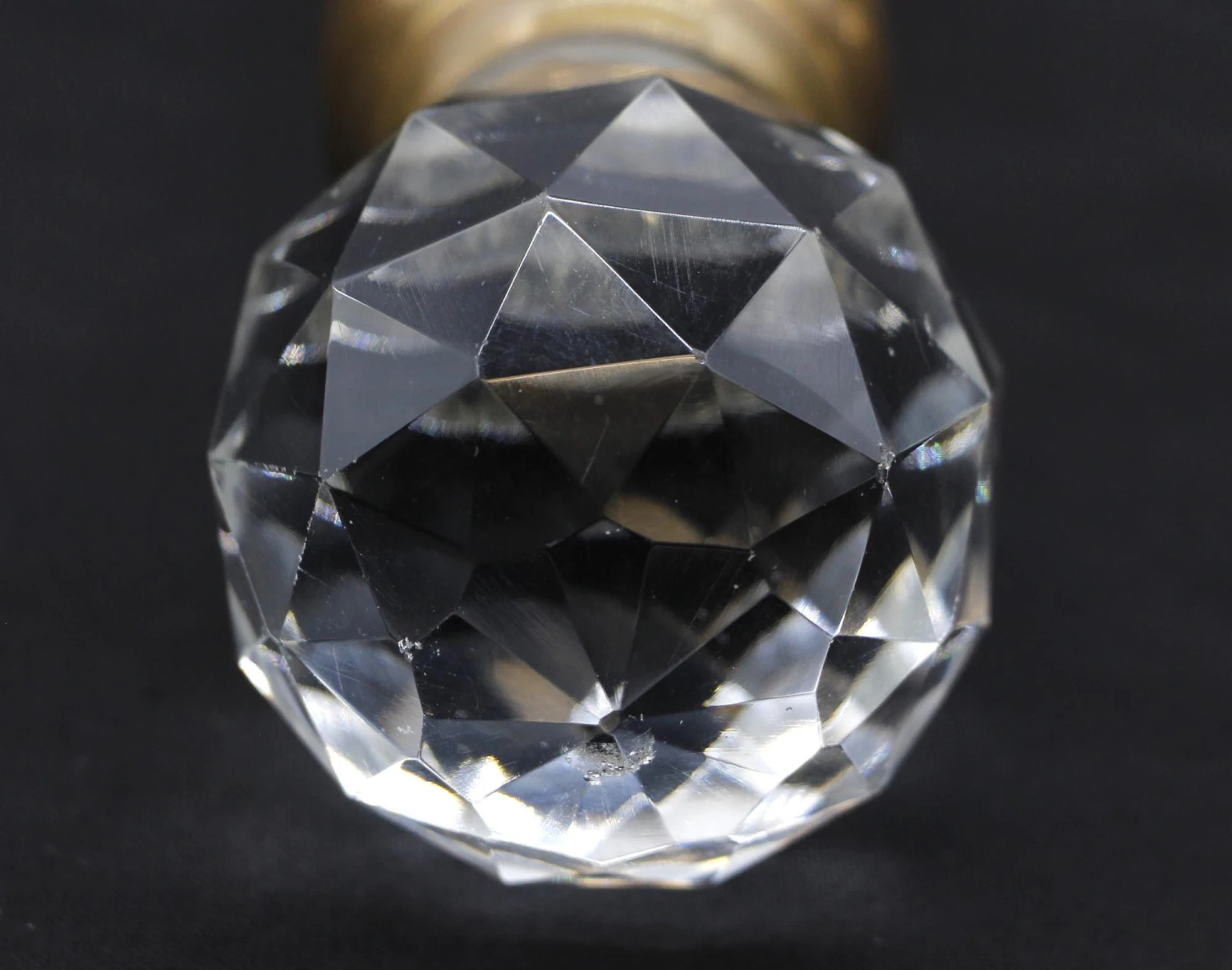 Antique Pair Of Cut Collectors Glass Faceted Doorknobs 7 Antique Pair Of Cut Collectors Glass Faceted Doorknobs - Image 5