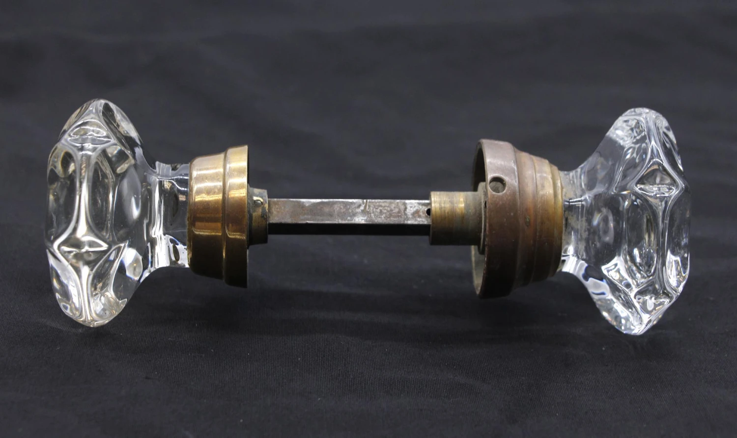 Pair Of Antique Collectors Glass X Center Doorknobs 6 Pair Of Antique Collectors Glass X Center Doorknobs - Image 4