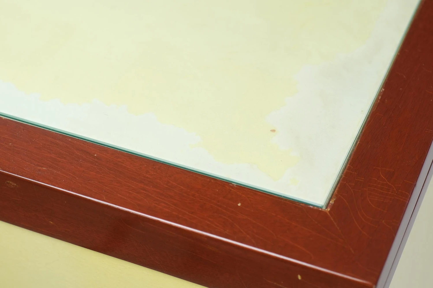 Vintage Glass Top Wooden 6 Doors Cabinet Sideboard 11 Vintage Glass Top Wooden 6 Doors Cabinet Sideboard - Image 9