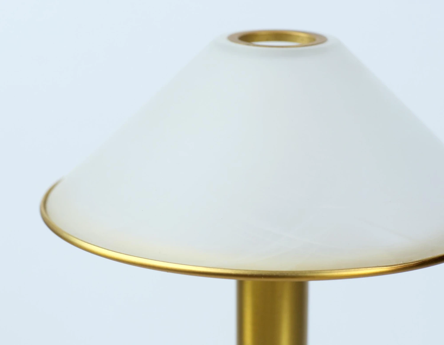 Mid Century Solid Brass & Frosted Glass Lamp 6 Mid Century Solid Brass & Frosted Glass Lamp - Image 4
